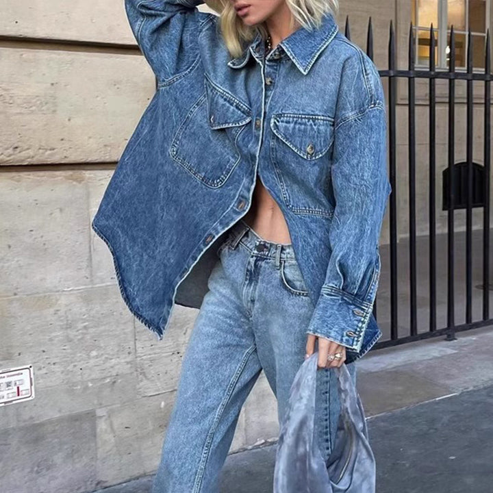 Kvinder casual overshirt jakke lavet af høj kvalitet denim Stilla