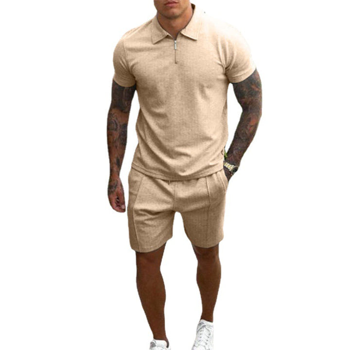 Herrer Komfortabelt Fritids Polo- og Shorts-Sæt Stilla