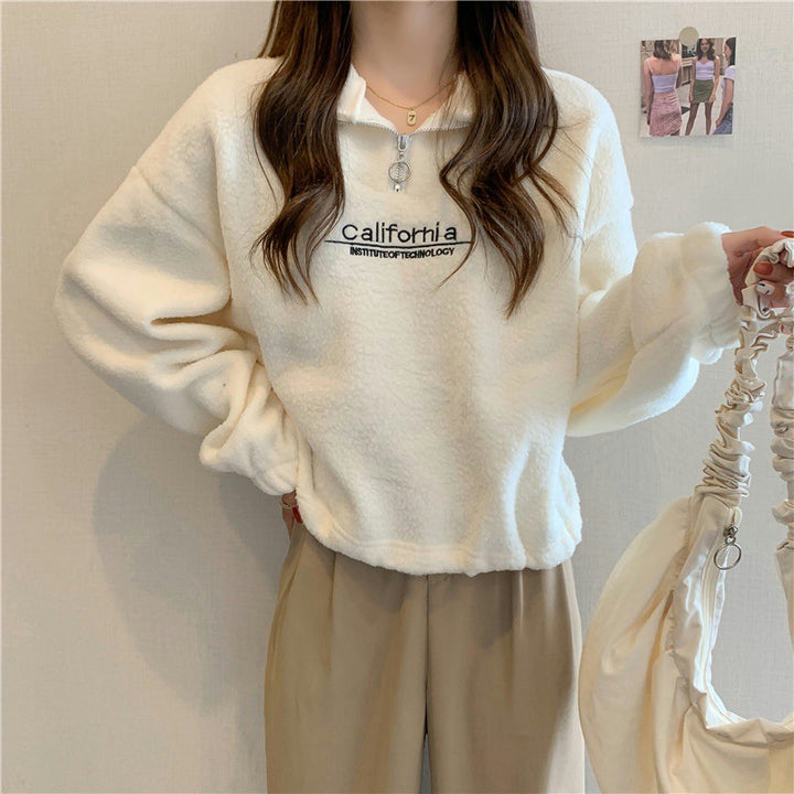 Femme Cozy Fleece Kvart-lynlås Pullover Stilla