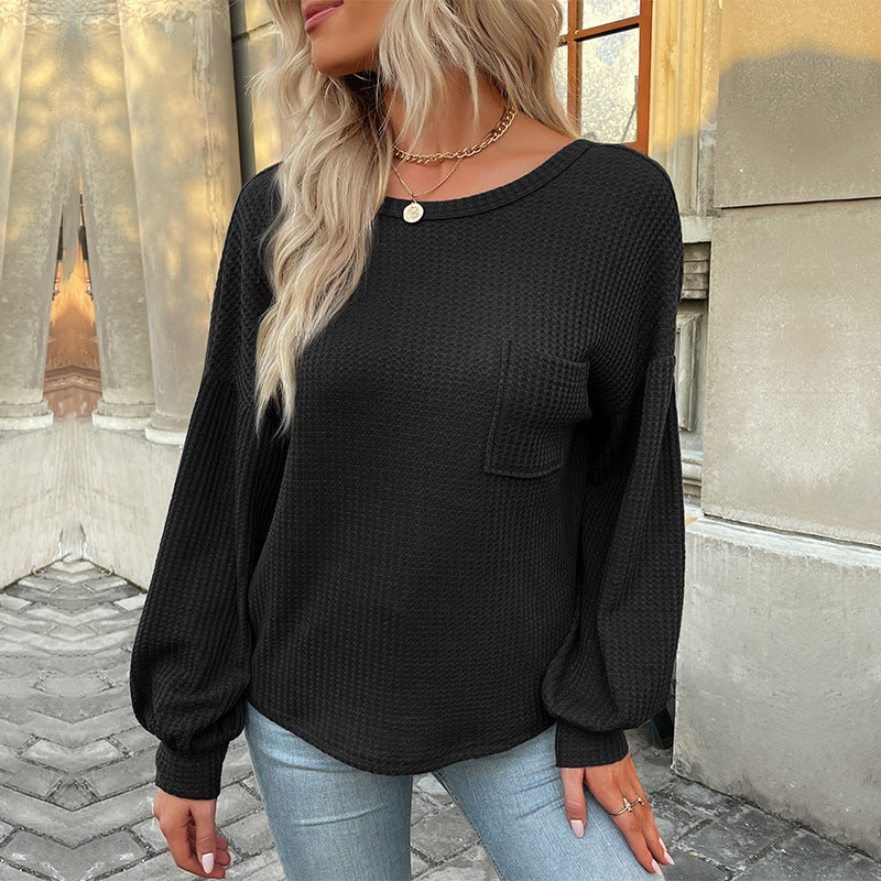Dame Casual Langærmet skjorte med struktureret design og dekorativ lomme Stilla