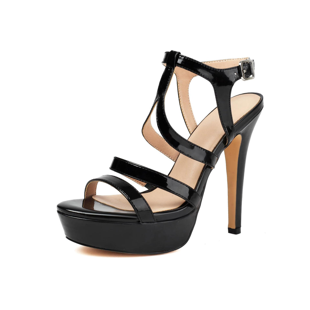 Dame Strappy Platform Hæle Sandaler med justerbar ankelrem Stilla