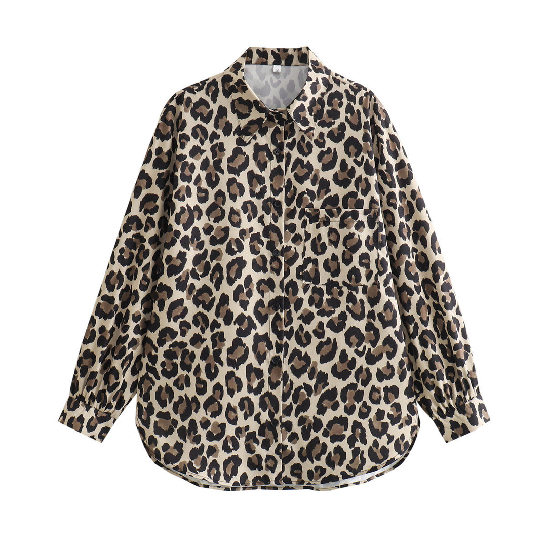 Femme Leopard-Print Bred Bukser Stilla
