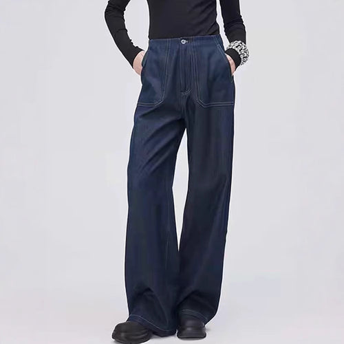 Dame mode jeans med bred pasform og høj talje Stilla
