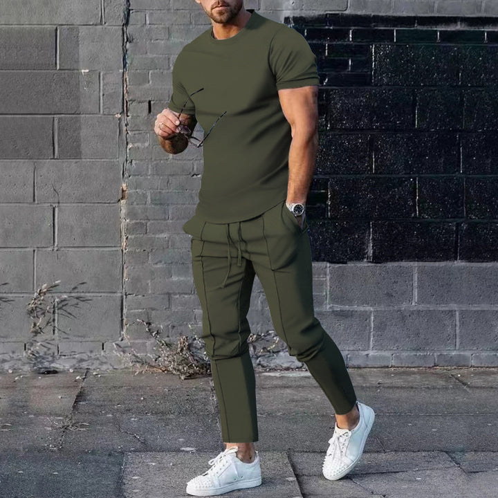 Herrer afslappet sport outfit med åndbart T-shirt og løs joggingbukser Stilla