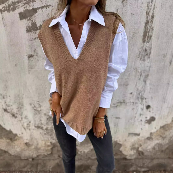 Dame Behagelig Strik Vest Stilla