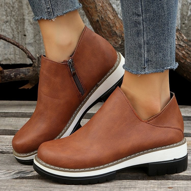 Dame moderne Ankle Boots med sidelivsningslås og komfortabelt fodseng Stilla