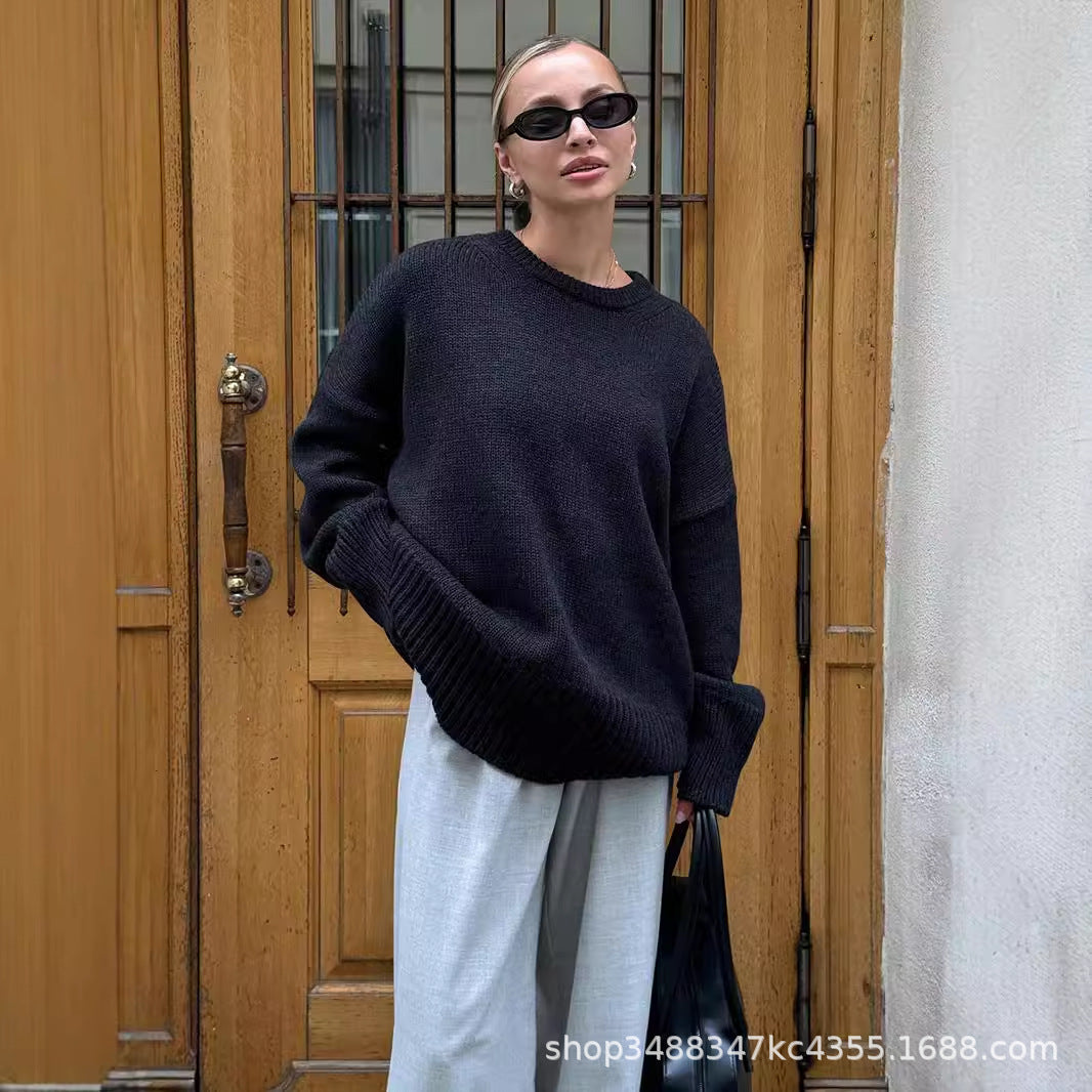 Femme Oversize Chunky Strikpullover Stilla