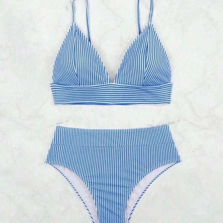 Kvinder stribet høj taljet bikini sæt Stilla