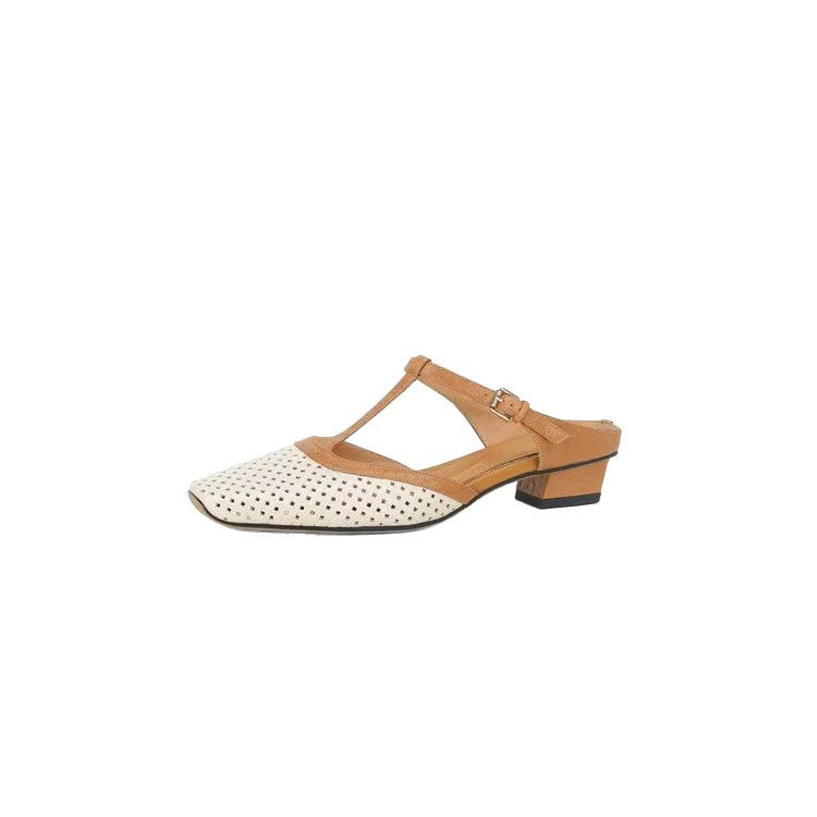 Dame Komfortable T-strap Ballerinas lavet af åndbart materiale Stilla