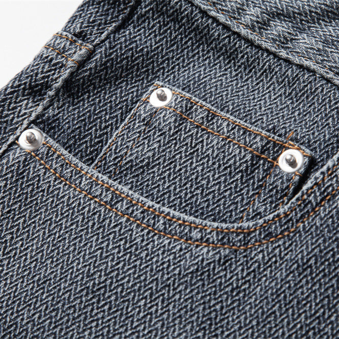 Herre jeans-shorts i afslappet design med højt hævede benafslutninger og sidelommer Stilla