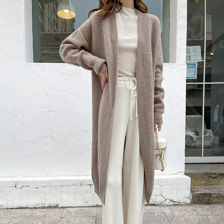 Femme Åben-Front Langstrik-Cardigan Stilla
