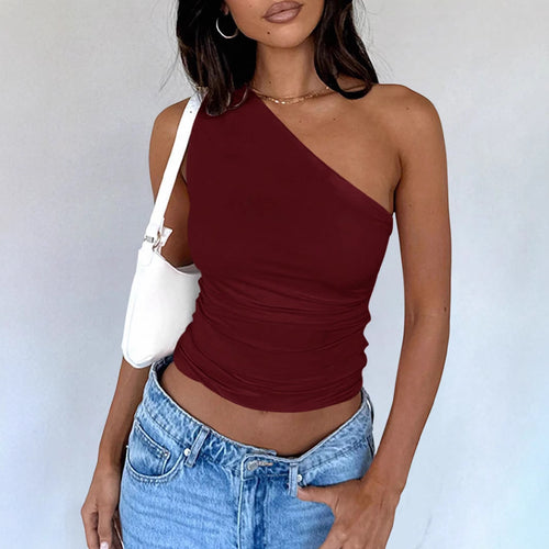 Dame asymmetrisk halterneck top Stilla