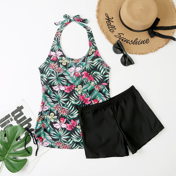 Dame Tropical Print Tankini Sæt Stilla