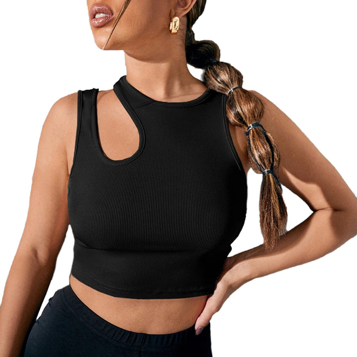 Kvindernes cropped sports top med varierende skæring Stilla