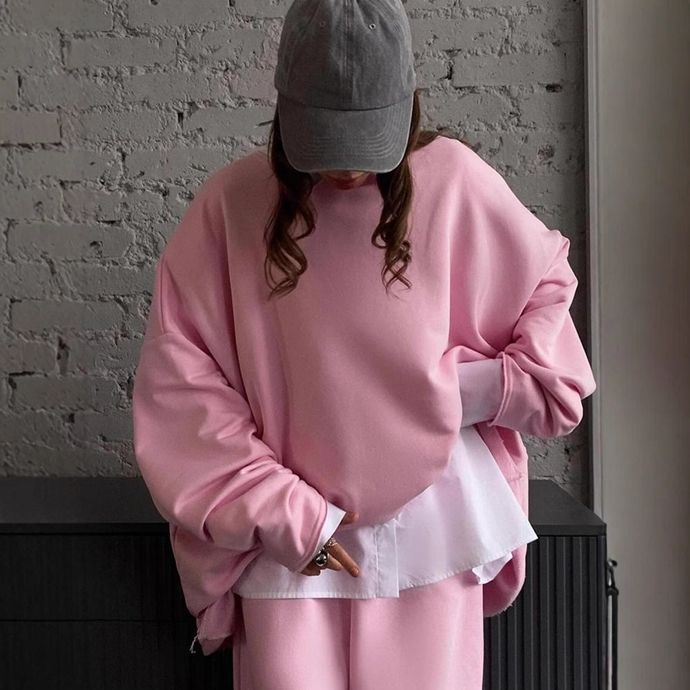 Dame casual hoodie og jogger sæt med trendy oversized snit