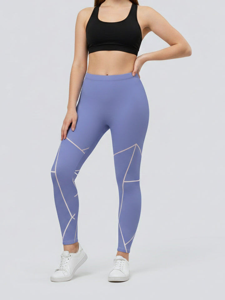 Dame sportleggings med stilfuldt grafisk design Skovae