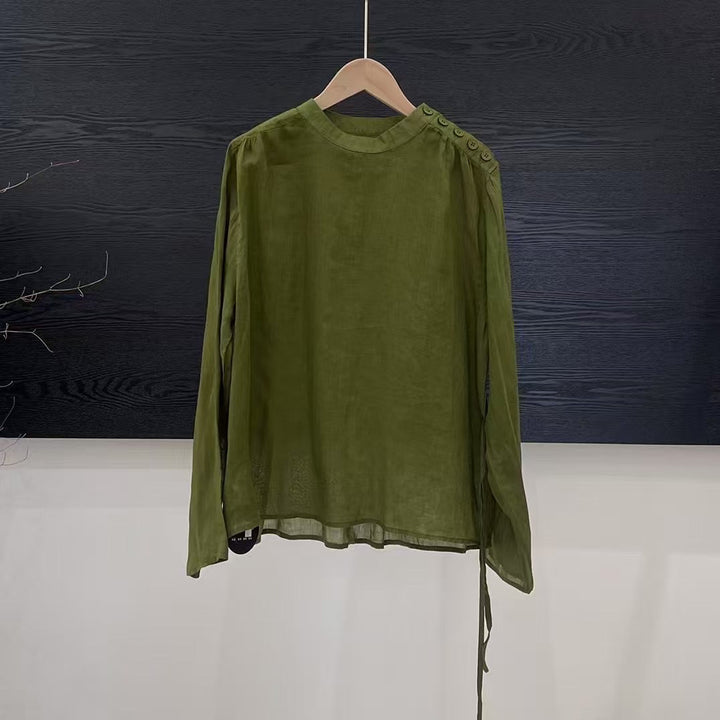 Femme Let Langærmet Bluse med Knapdetaljer Stilla