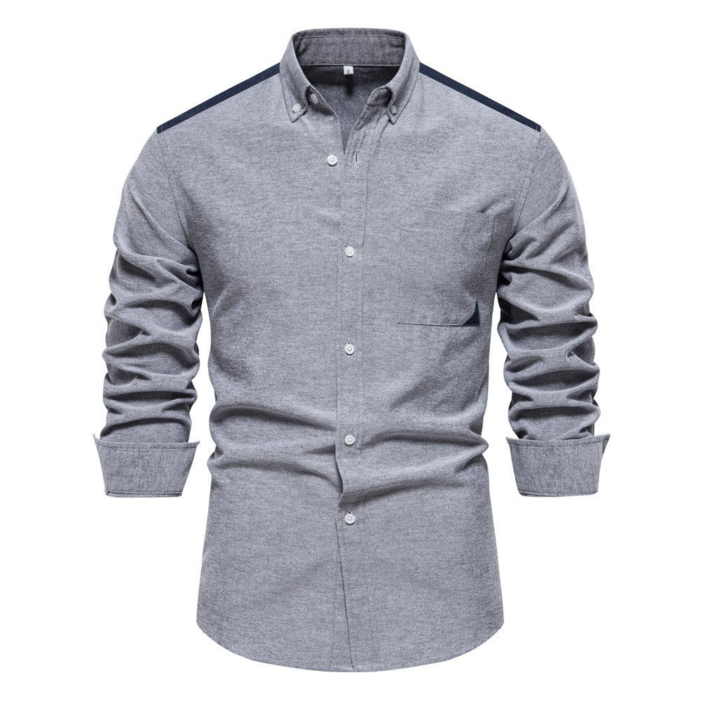 Herre Button-Down Skjorte med moderne skulderdesign og praktisk brystlomme Stilla