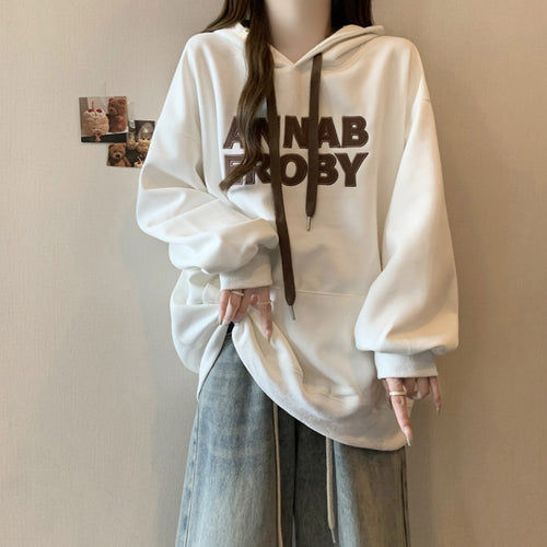 Dame Casual Grafik Hoodie med unik tekst Stilla