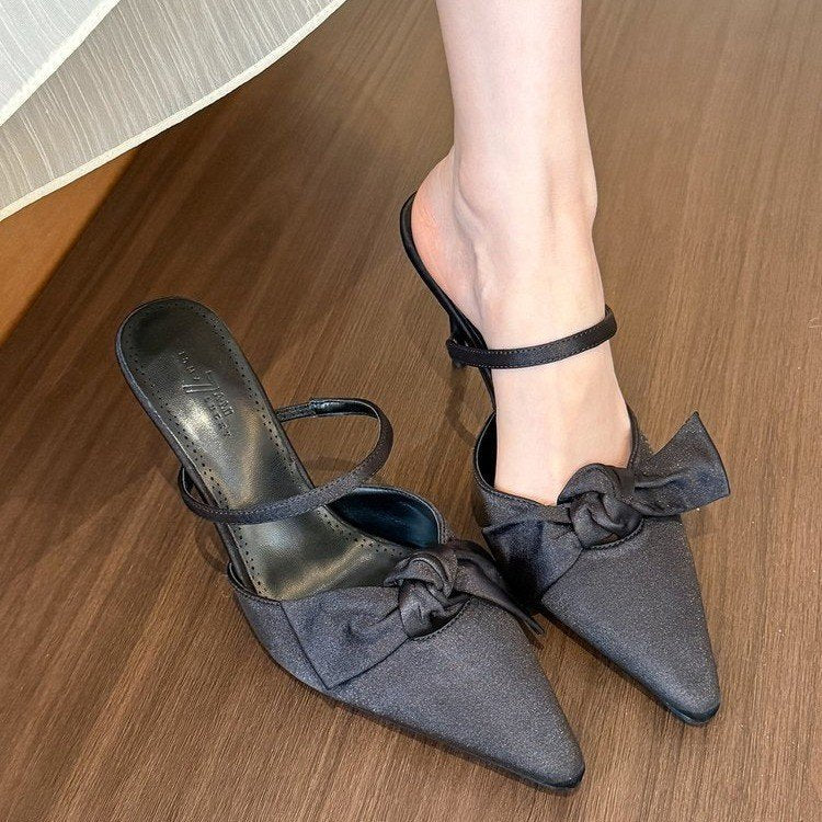 Kvinder Elegante Bue-Detail Slingback Hæle Stilla