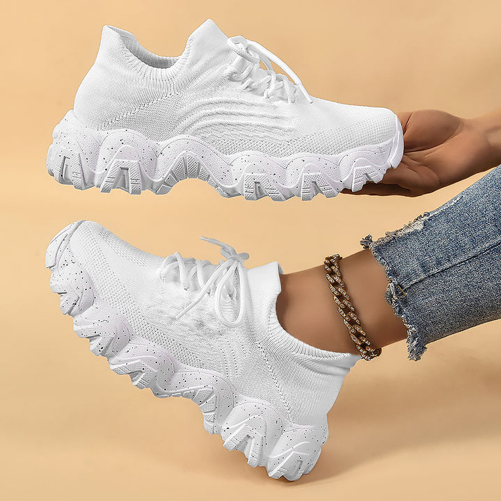 Dame Komfortable Sport-Sneakers med elastisk mesh-overdel og skridsikker sål Stilla