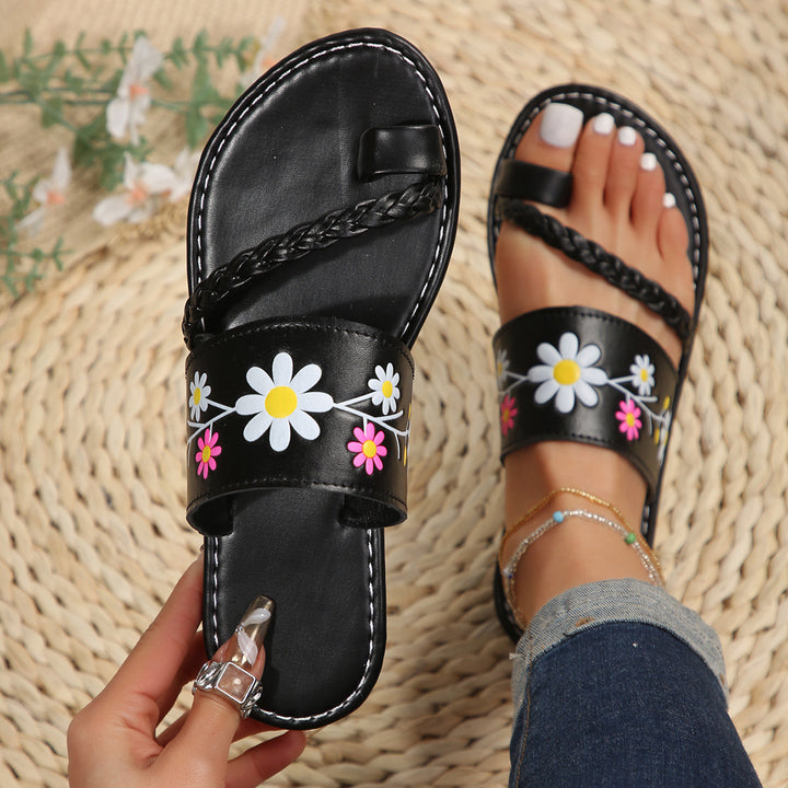 Dame blomsterdekorerede remsandaler med behagelig fodsengdesign Stilla