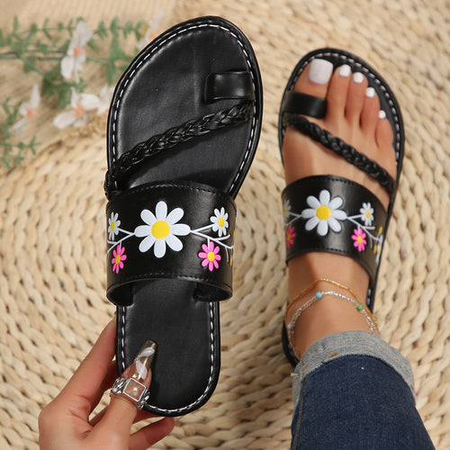 Dame blomsterdekorerede remsandaler med behagelig fodsengdesign Stilla