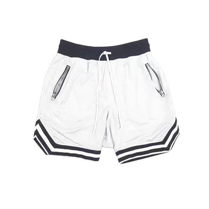 Herrer Sporty Træningsshorts med åndbart mesh-materiale og sidelommer med lynlås Stilla