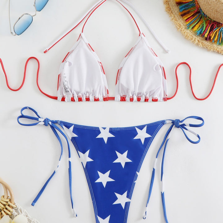 Dame Stjerne-Stribe To-Delt Bikini Sæt Stilla