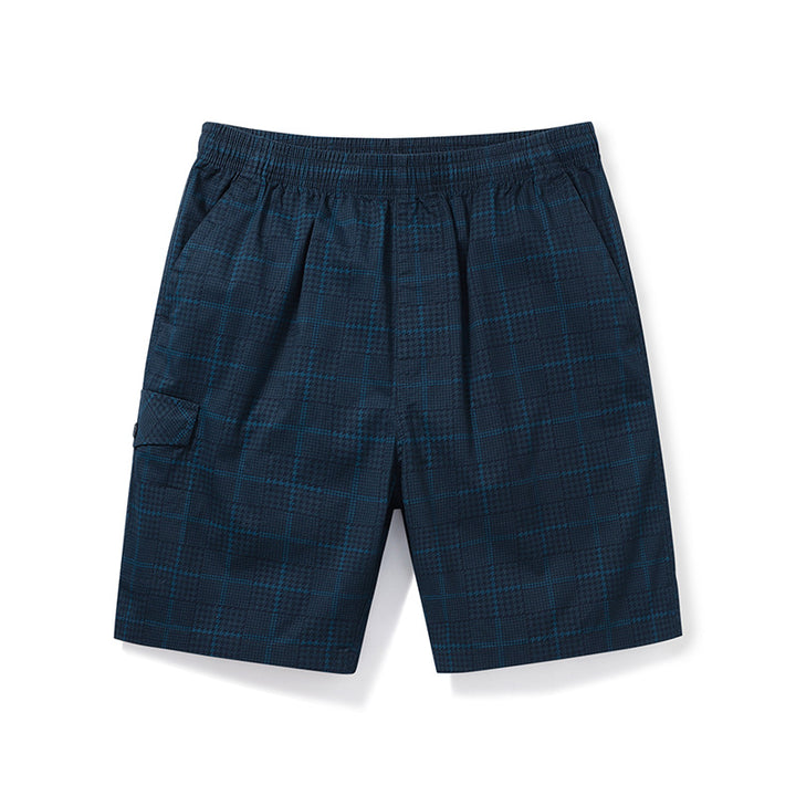 Herrer afslappede plaid shorts med elastisk linning og praktiske sidelommer Stilla