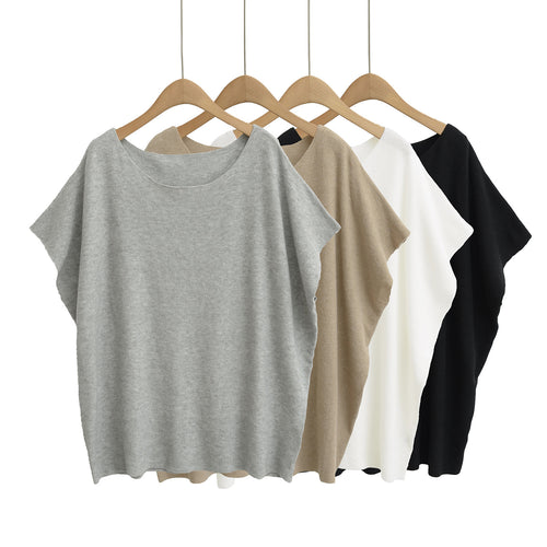 Dame afslappet oversized T-shirt i kvalitetsbomuldsblanding med moderne snit og rund halsudskæring Stilla