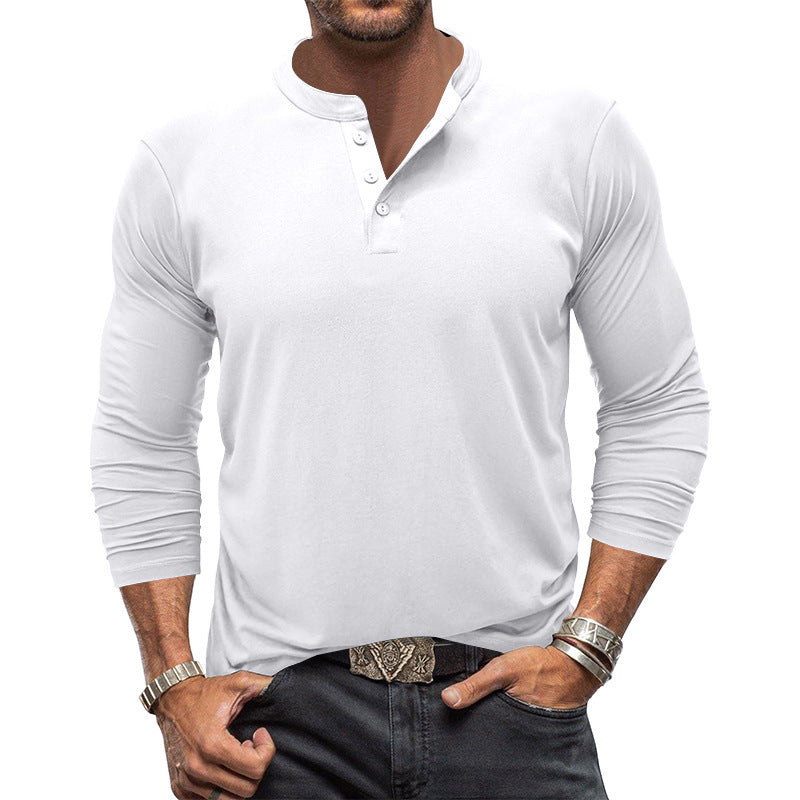 Herrer langærmet Henley-shirt lavet af åndbart materiale Stilla