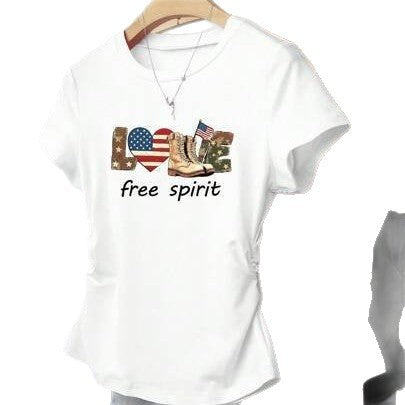 Dame Crop-T-Shirt med tætsiddende snit og moderne design Skovae