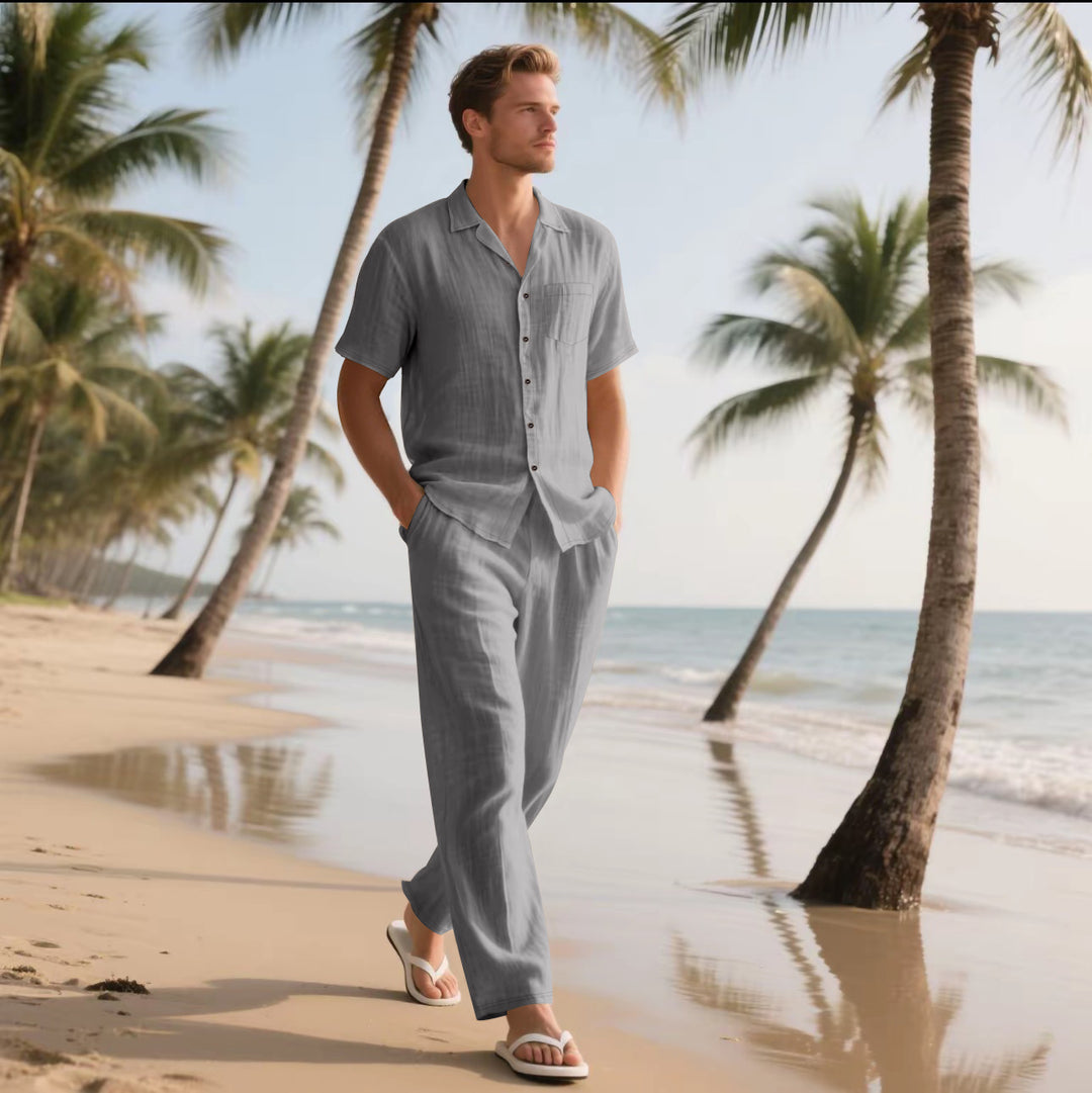 Herrer afslappet strandshirt og brede fritidsshorts Stilla