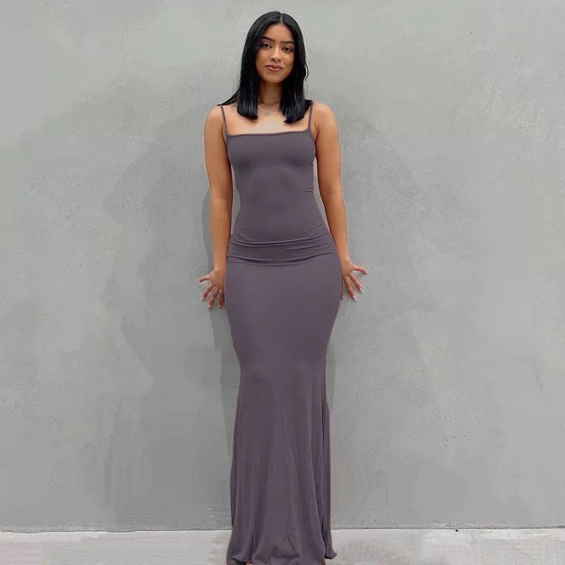 Dame Elegant Slip Maxi Kjole Stilla