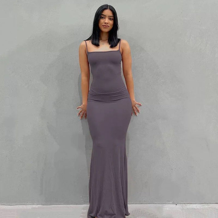 Dame Elegant Slip Maxi Kjole Stilla