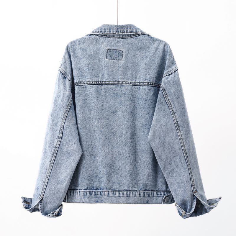 Dame trendy jeansjakke med let brugt look og praktiske skulderklapper Stilla