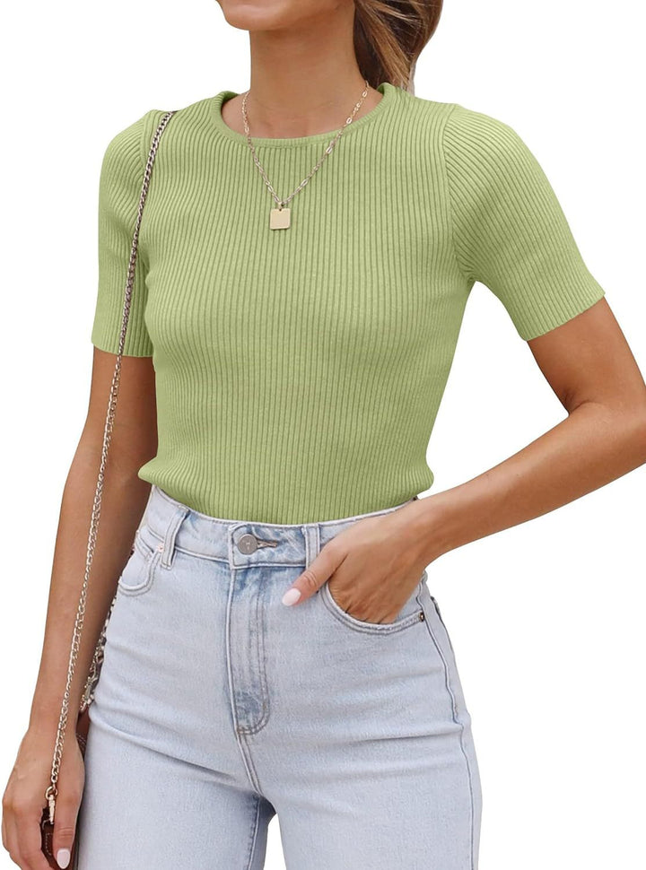 Dame figursyet Premium Rib T-shirt Stilla