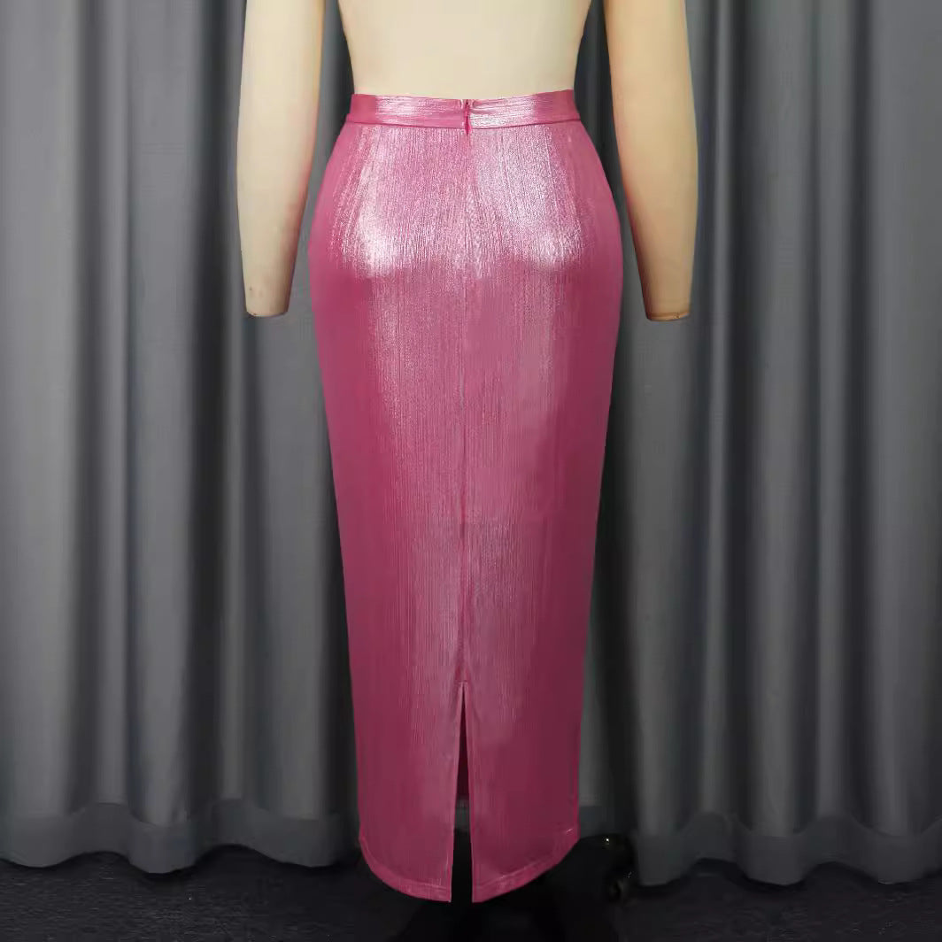 Dame Elegant Paillet Midi Skørt Skovae