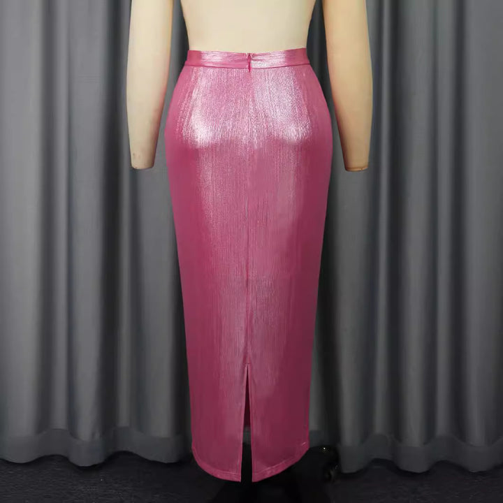 Dame Elegant Paillet Midi Skørt Skovae