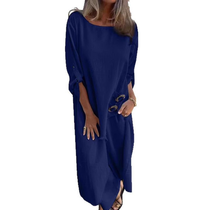 Dame elegant og casual ensemble med asymmetrisk snit og raffineret drapering Stilla