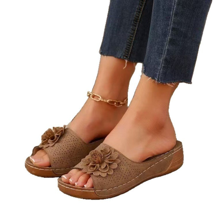 Dame blomsterprydede rutsche-sandaler Stilla