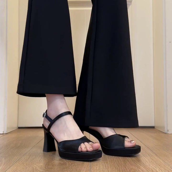 Damer Elegante Åbne Tå Slingback Hæle med Dekorativ Spænde Stilla