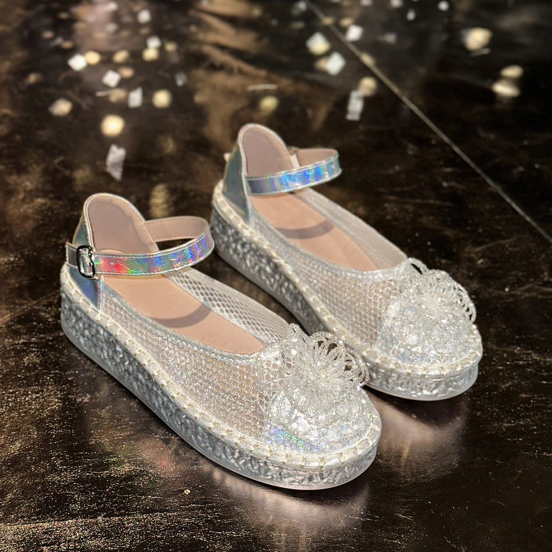 Dame Espadrilles med dekorative blomsterapplikationer og komfortabel rem Stilla
