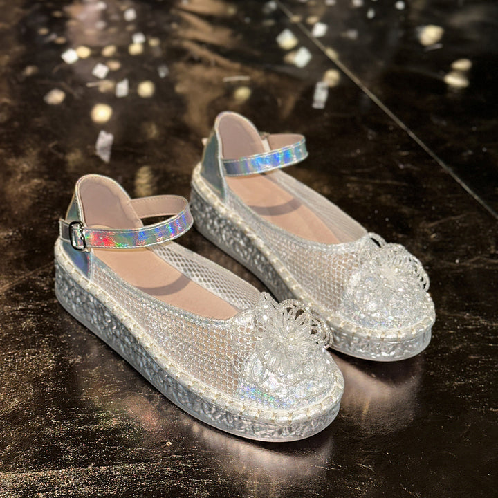 Dame Espadrilles med dekorative blomsterapplikationer og komfortabel rem Stilla