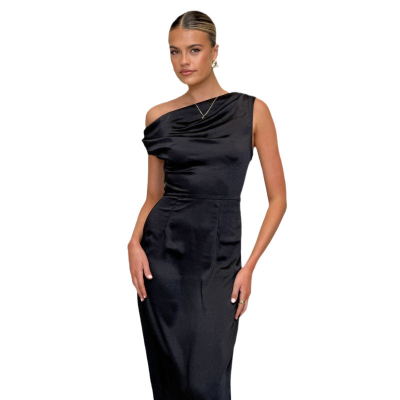 Femme Elegante En-skulder Aftenkjole Stilla