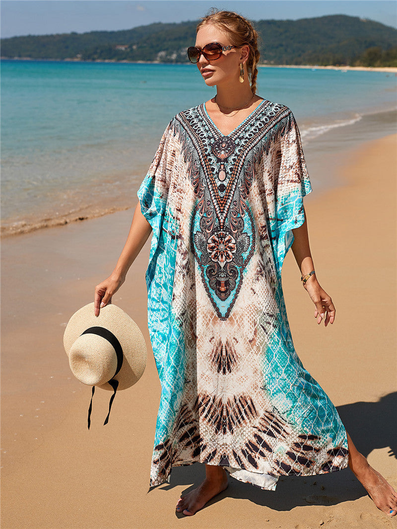 Femme Strandovertræk Kaftan Kjole Stilla