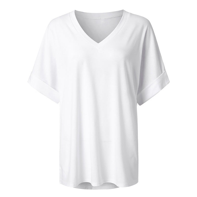 Dame Casual V-hals Løs Top Stilla