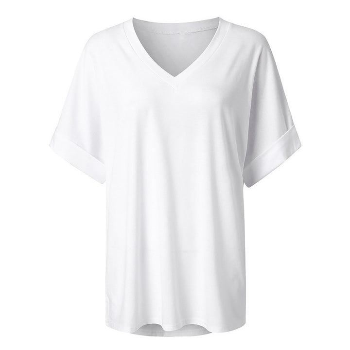 Dame Casual V-hals Løs Top Stilla