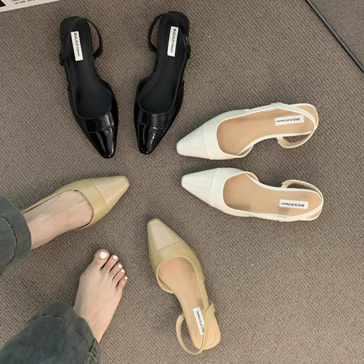 Dame Spids-Tå Slingback-Flade med elegante Remme Stilla